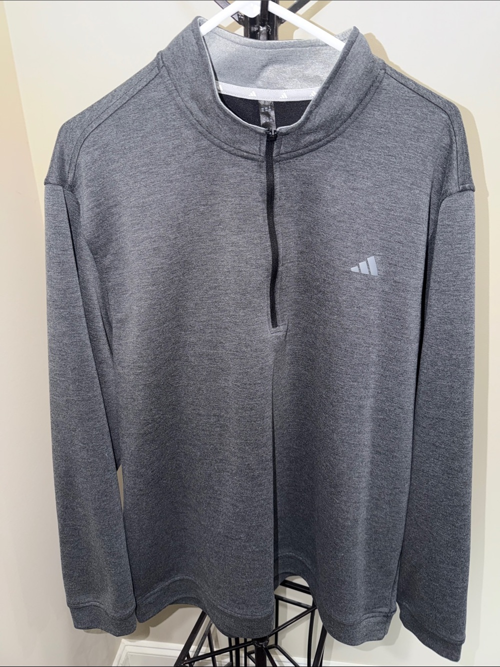 adidas Dark Gray Heather Quarter-Zip Pullover